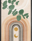 IDEA4WALL Framed Canvas Print Wall Art Sage Green Mid - Century Modern Color Blocks Abstract Shapes Illustrations Modern Art Decorative Minimalist Relax/Cozy Multicolor for Bedroom - 16"x24" Black - From Where - 