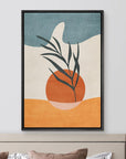 IDEA4WALL Framed Canvas Print Wall Art Sage Green Mid - Century Modern Color Blocks Abstract Shapes Illustrations Modern Art Decorative Minimalist Relax/Cozy Multicolor for Bedroom - 16"x24" Black - From Where - 