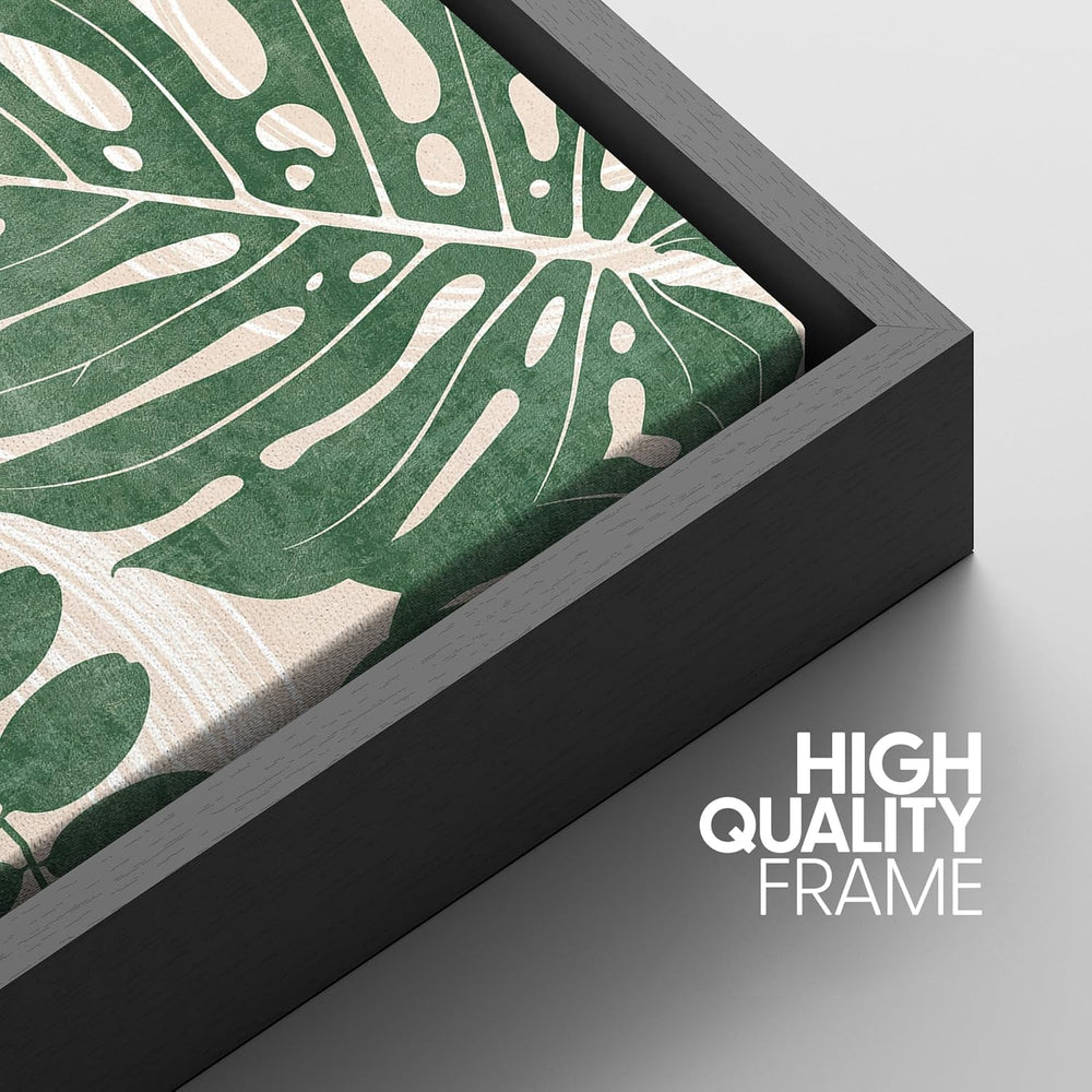 IDEA4WALL Framed Canvas Print Wall Art Sage Green Mid - Century Modern Color Blocks Abstract Shapes Illustrations Modern Art Decorative Minimalist Relax/Cozy Multicolor for Bedroom - 16"x24" Black - From Where - 