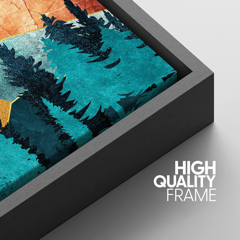 IDEA4WALL Framed Canvas Print Wall Art Sage Green Mid - Century Modern Color Blocks Abstract Shapes Illustrations Modern Art Decorative Minimalist Relax/Cozy Multicolor for Bedroom - 16"x24" Black - From Where - 