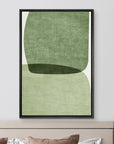 IDEA4WALL Framed Canvas Print Wall Art Sage Green Mid - Century Modern Color Blocks Abstract Shapes Illustrations Modern Art Decorative Minimalist Relax/Cozy Multicolor for Bedroom - 16"x24" Black - From Where - 