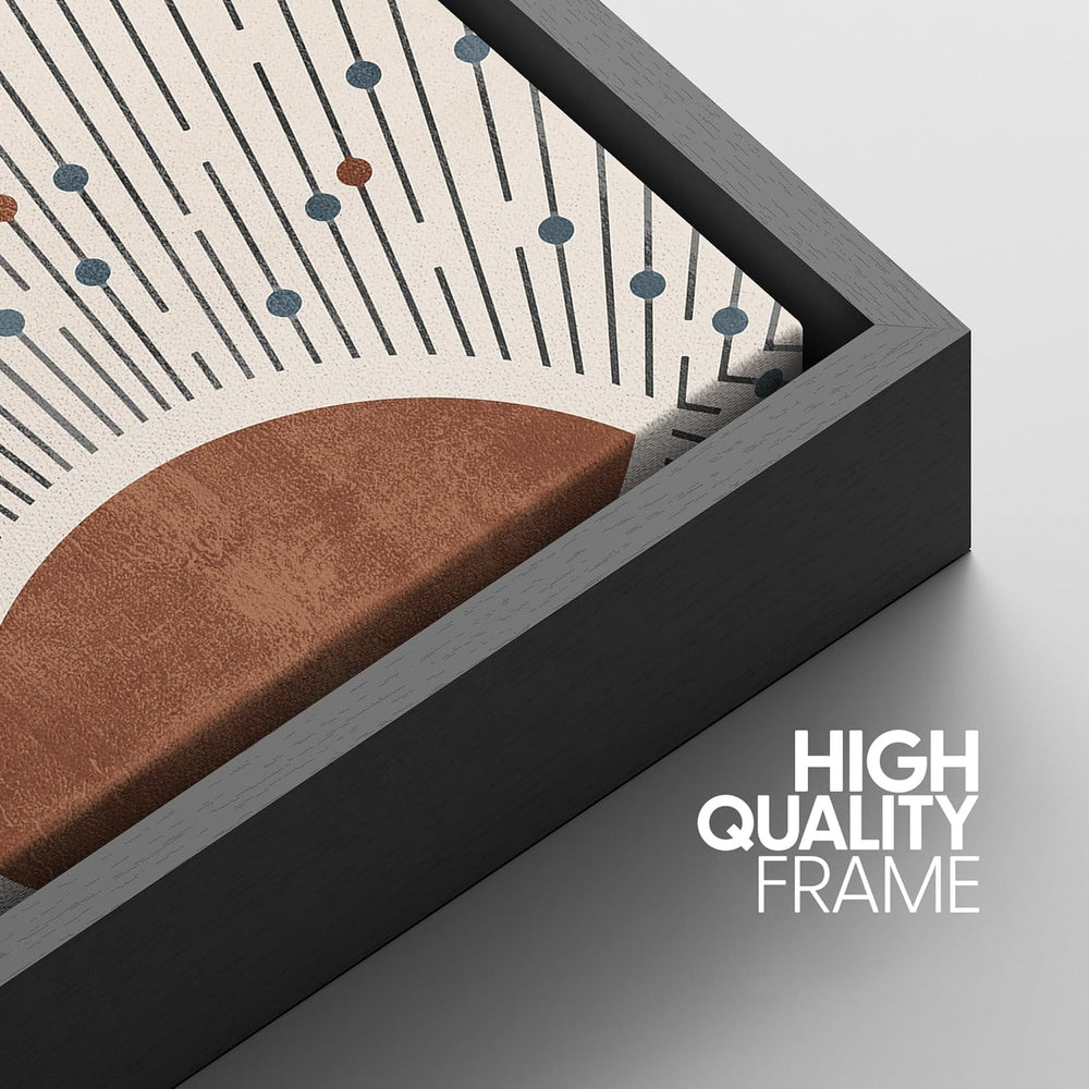 IDEA4WALL Framed Canvas Print Wall Art Sage Green Mid - Century Modern Color Blocks Abstract Shapes Illustrations Modern Art Decorative Minimalist Relax/Cozy Multicolor for Bedroom - 16"x24" Black - From Where - 