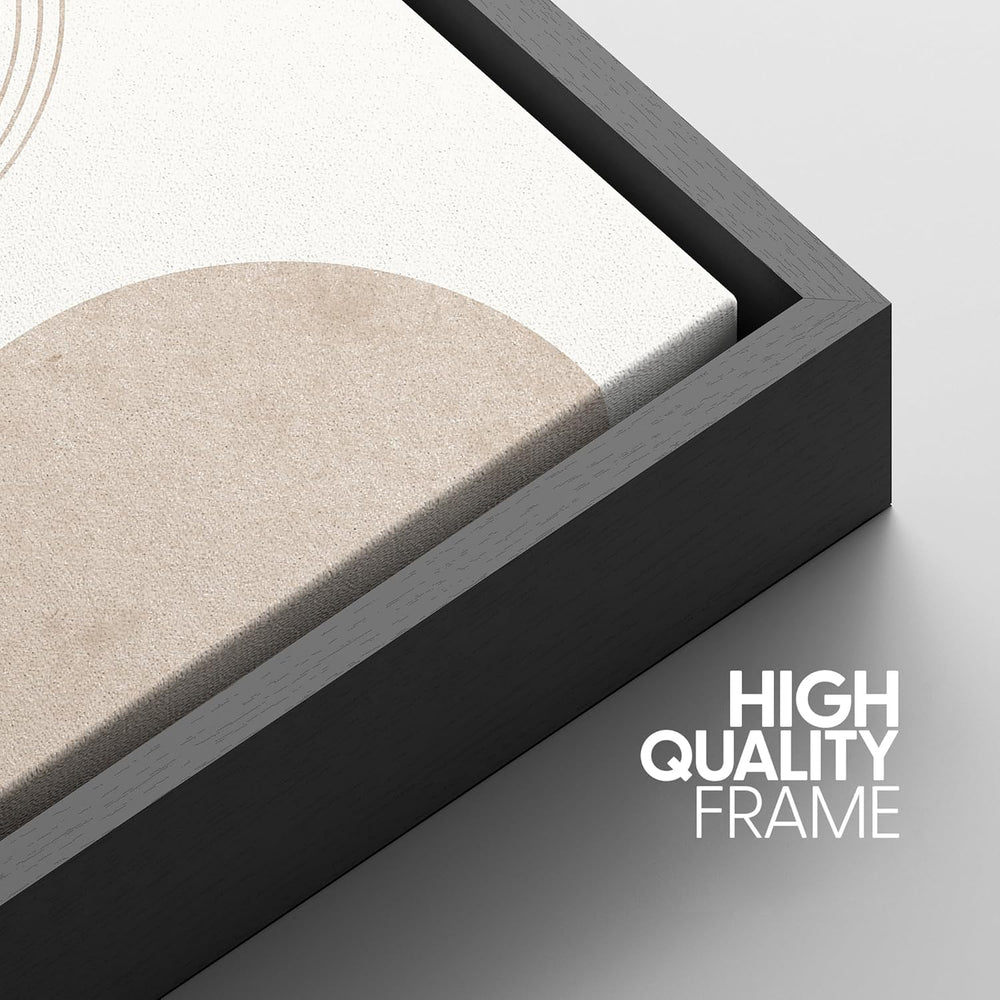 IDEA4WALL Framed Canvas Print Wall Art Sage Green Mid - Century Modern Color Blocks Abstract Shapes Illustrations Modern Art Decorative Minimalist Relax/Cozy Multicolor for Bedroom - 16"x24" Black - From Where - 