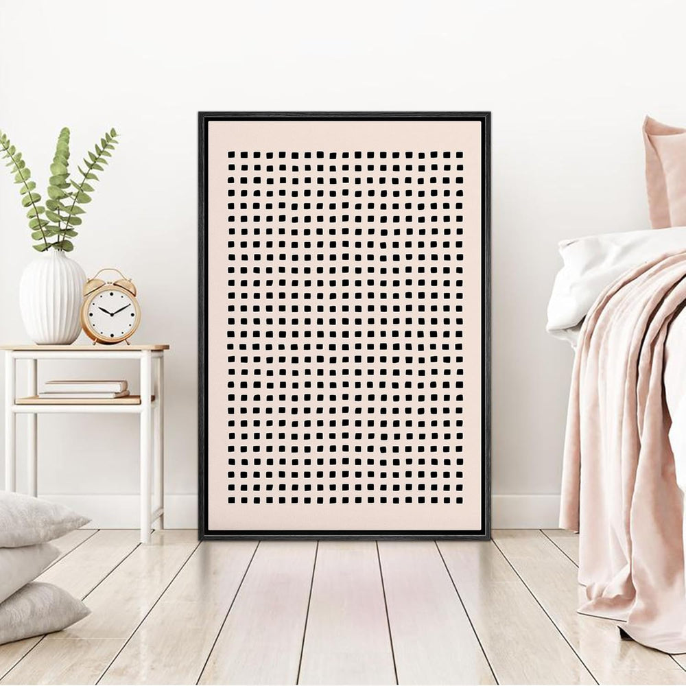 IDEA4WALL Framed Canvas Print Wall Art Sage Green Mid - Century Modern Color Blocks Abstract Shapes Illustrations Modern Art Decorative Minimalist Relax/Cozy Multicolor for Bedroom - 16"x24" Black - From Where - 