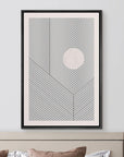 IDEA4WALL Framed Canvas Print Wall Art Sage Green Mid - Century Modern Color Blocks Abstract Shapes Illustrations Modern Art Decorative Minimalist Relax/Cozy Multicolor for Bedroom - 16"x24" Black - From Where - 