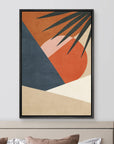 IDEA4WALL Framed Canvas Print Wall Art Sage Green Mid - Century Modern Color Blocks Abstract Shapes Illustrations Modern Art Decorative Minimalist Relax/Cozy Multicolor for Bedroom - 16"x24" Black - From Where - 