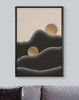 IDEA4WALL Framed Canvas Print Wall Art Sage Green Mid - Century Modern Color Blocks Abstract Shapes Illustrations Modern Art Decorative Minimalist Relax/Cozy Multicolor for Bedroom - 16"x24" Black - From Where - 