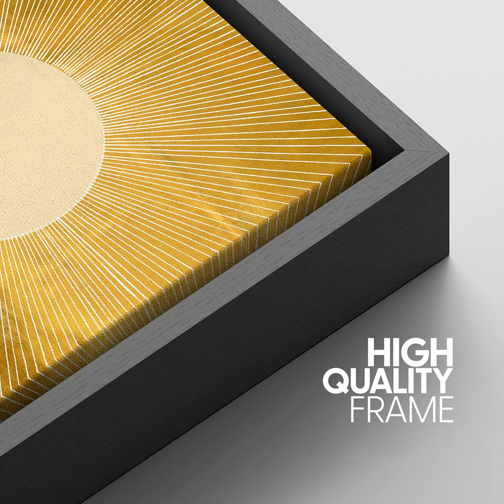 IDEA4WALL Framed Canvas Print Wall Art Sage Green Mid - Century Modern Color Blocks Abstract Shapes Illustrations Modern Art Decorative Minimalist Relax/Cozy Multicolor for Bedroom - 16"x24" Black - From Where - 