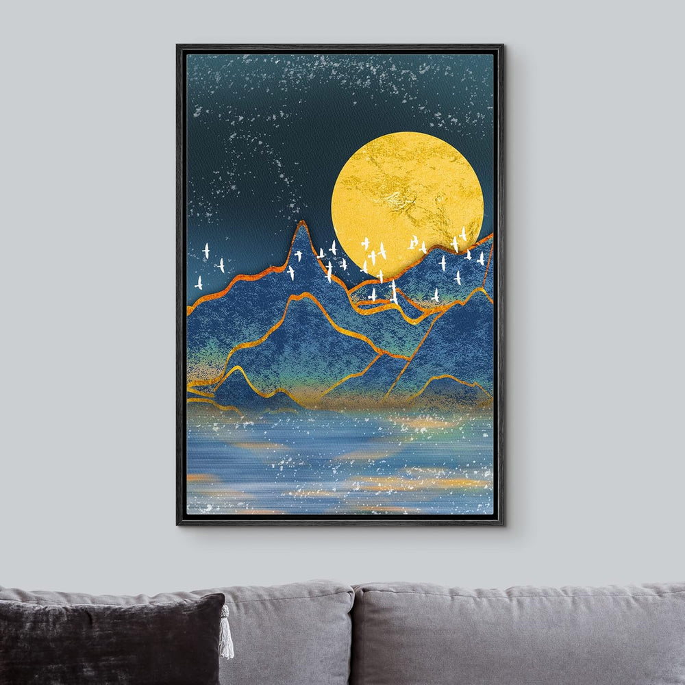 IDEA4WALL Framed Canvas Print Wall Art Sage Green Mid - Century Modern Color Blocks Abstract Shapes Illustrations Modern Art Decorative Minimalist Relax/Cozy Multicolor for Bedroom - 16"x24" Black - From Where - 