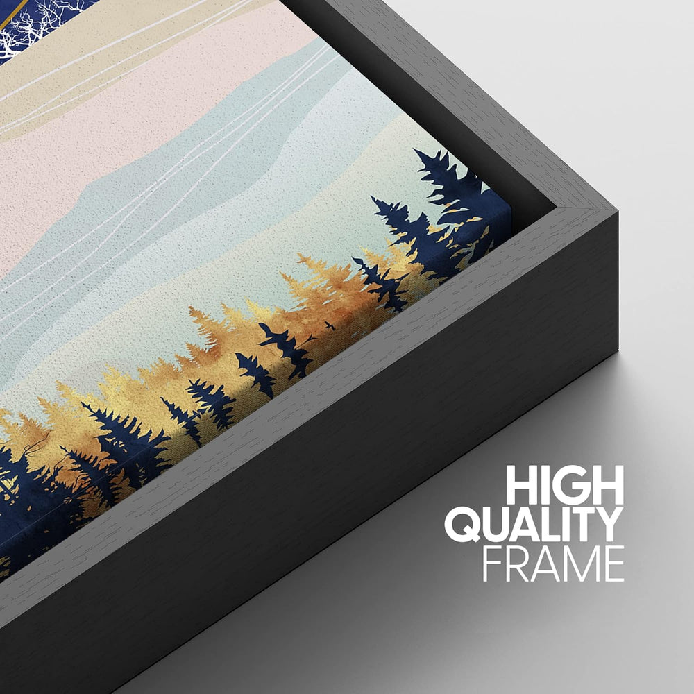 IDEA4WALL Framed Canvas Print Wall Art Sage Green Mid - Century Modern Color Blocks Abstract Shapes Illustrations Modern Art Decorative Minimalist Relax/Cozy Multicolor for Bedroom - 16"x24" Black - From Where - 