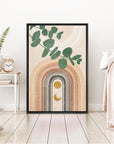 IDEA4WALL Framed Canvas Print Wall Art Sage Green Mid - Century Modern Color Blocks Abstract Shapes Illustrations Modern Art Decorative Minimalist Relax/Cozy Multicolor for Bedroom - 16"x24" Black - From Where - 
