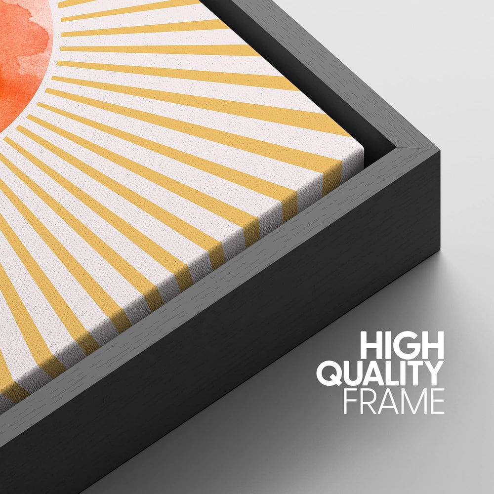 IDEA4WALL Framed Canvas Print Wall Art Sage Green Mid - Century Modern Color Blocks Abstract Shapes Illustrations Modern Art Decorative Minimalist Relax/Cozy Multicolor for Bedroom - 16"x24" Black - From Where - 