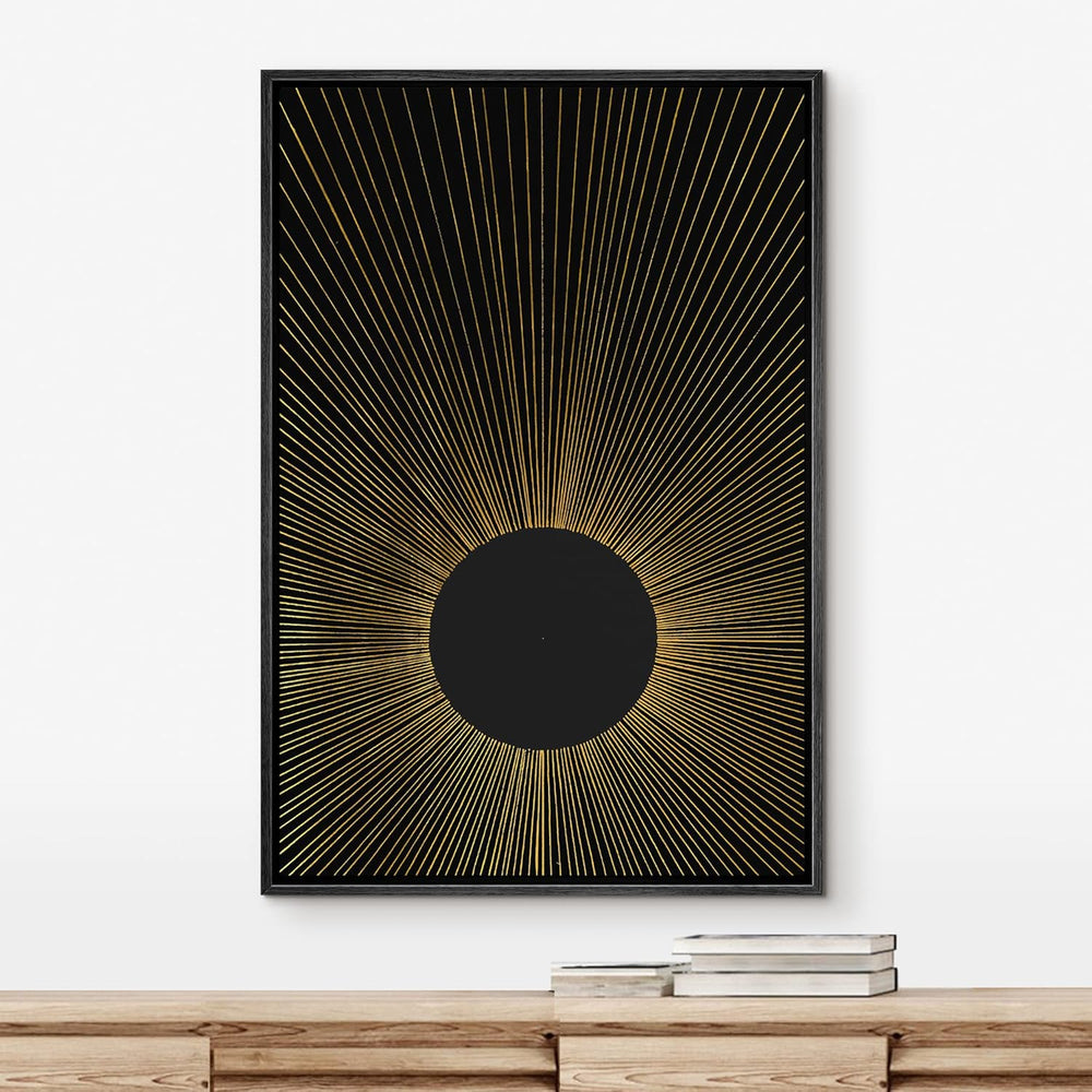 IDEA4WALL Framed Canvas Print Wall Art Sage Green Mid - Century Modern Color Blocks Abstract Shapes Illustrations Modern Art Decorative Minimalist Relax/Cozy Multicolor for Bedroom - 16"x24" Black - From Where - 