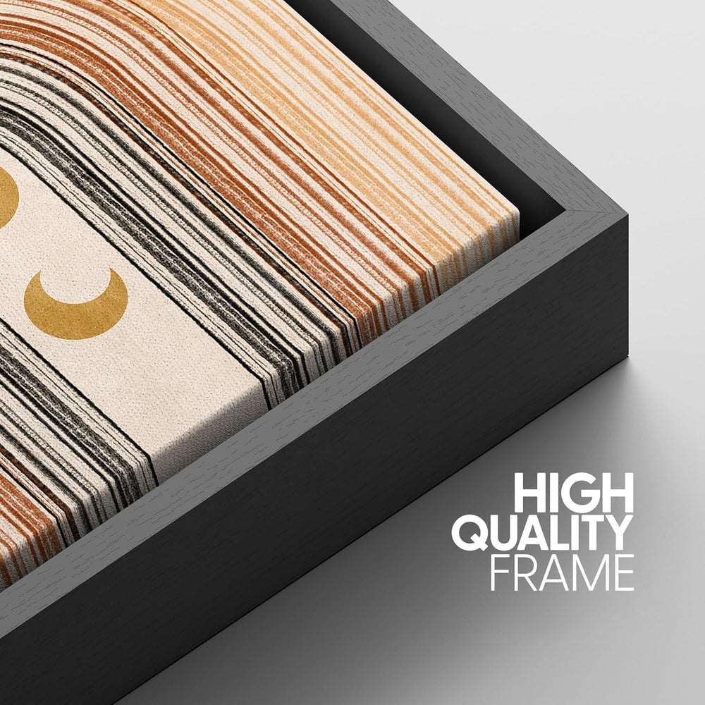 IDEA4WALL Framed Canvas Print Wall Art Sage Green Mid - Century Modern Color Blocks Abstract Shapes Illustrations Modern Art Decorative Minimalist Relax/Cozy Multicolor for Bedroom - 16"x24" Black - From Where - 