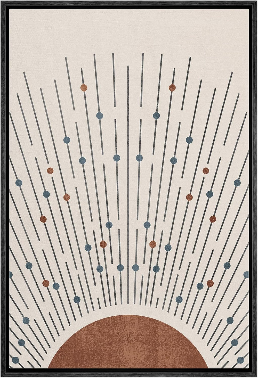 IDEA4WALL Framed Canvas Print Wall Art Sage Green Mid - Century Modern Color Blocks Abstract Shapes Illustrations Modern Art Decorative Minimalist Relax/Cozy Multicolor for Bedroom - 16"x24" Black - From Where - 