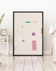 IDEA4WALL Framed Canvas Print Wall Art Sage Green Mid - Century Modern Color Blocks Abstract Shapes Illustrations Modern Art Decorative Minimalist Relax/Cozy Multicolor for Bedroom - 16"x24" Black - From Where - 