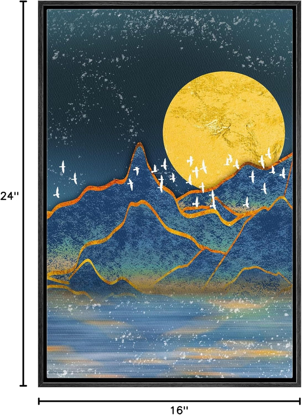 IDEA4WALL Framed Canvas Print Wall Art Sage Green Mid - Century Modern Color Blocks Abstract Shapes Illustrations Modern Art Decorative Minimalist Relax/Cozy Multicolor for Bedroom - 16"x24" Black - From Where - 