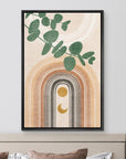 IDEA4WALL Framed Canvas Print Wall Art Sage Green Mid - Century Modern Color Blocks Abstract Shapes Illustrations Modern Art Decorative Minimalist Relax/Cozy Multicolor for Bedroom - 16"x24" Black - From Where - 