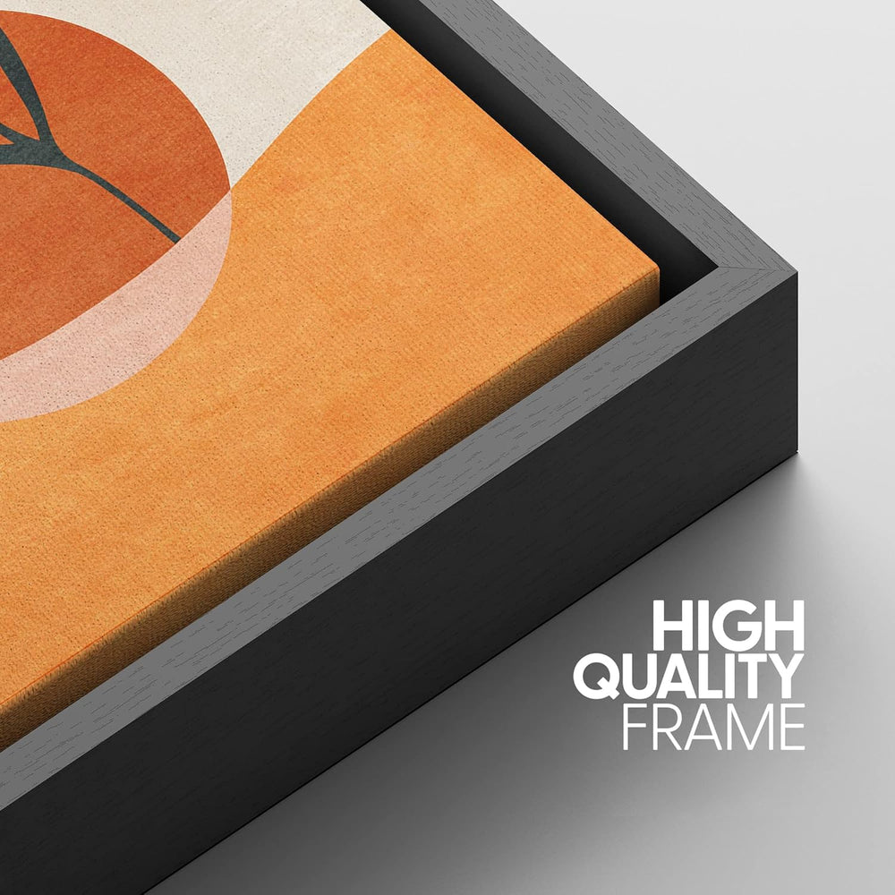 IDEA4WALL Framed Canvas Print Wall Art Sage Green Mid - Century Modern Color Blocks Abstract Shapes Illustrations Modern Art Decorative Minimalist Relax/Cozy Multicolor for Bedroom - 16"x24" Black - From Where - 