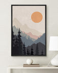 IDEA4WALL Framed Canvas Print Wall Art Sage Green Mid - Century Modern Color Blocks Abstract Shapes Illustrations Modern Art Decorative Minimalist Relax/Cozy Multicolor for Bedroom - 16"x24" Black - From Where - 
