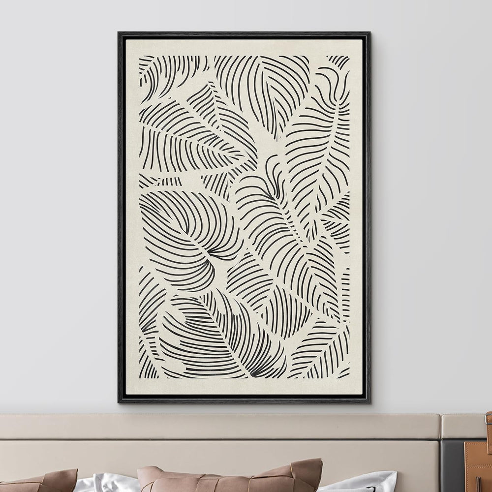 IDEA4WALL Framed Canvas Print Wall Art Sage Green Mid - Century Modern Color Blocks Abstract Shapes Illustrations Modern Art Decorative Minimalist Relax/Cozy Multicolor for Bedroom - 16"x24" Black - From Where - 