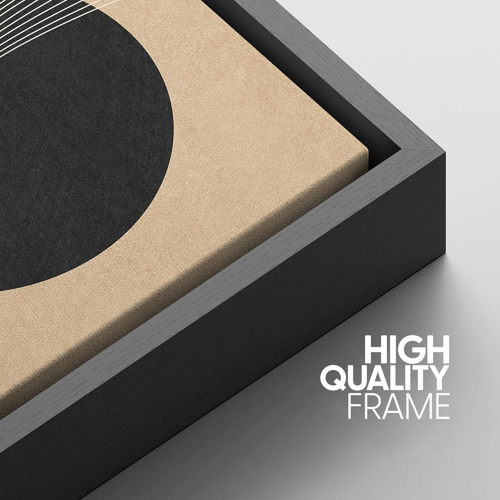 IDEA4WALL Framed Canvas Print Wall Art Sage Green Mid - Century Modern Color Blocks Abstract Shapes Illustrations Modern Art Decorative Minimalist Relax/Cozy Multicolor for Bedroom - 16"x24" Black - From Where - 