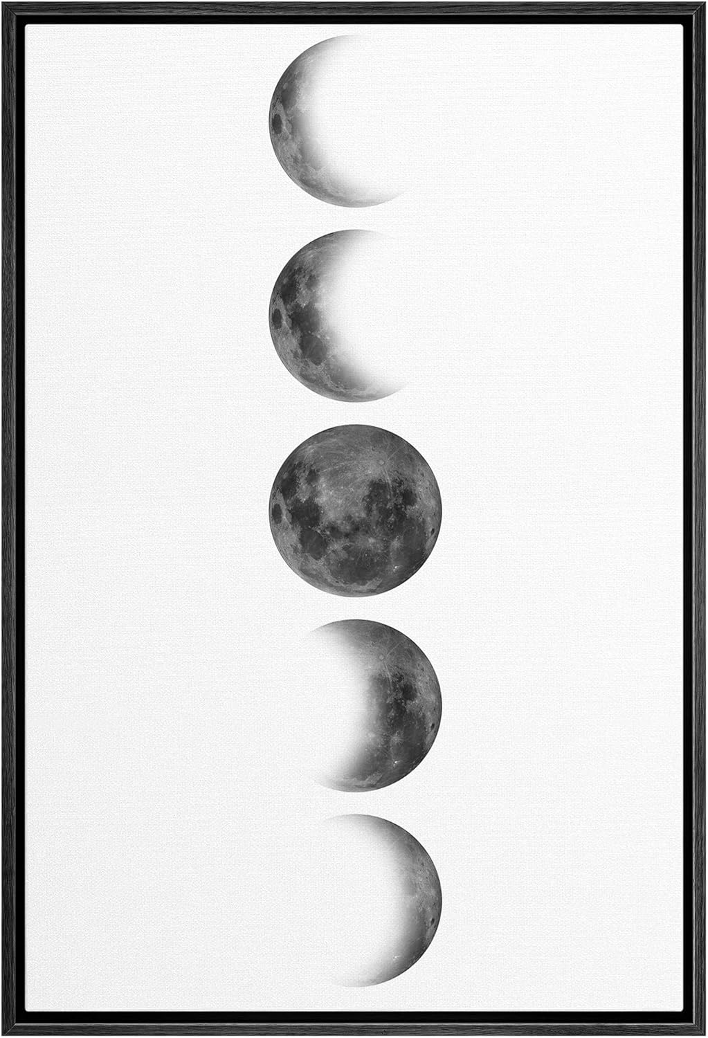 IDEA4WALL Framed Canvas Print Wall Art Sage Green Mid - Century Modern Color Blocks Abstract Shapes Illustrations Modern Art Decorative Minimalist Relax/Cozy Multicolor for Bedroom - 16&quot;x24&quot; Black - From Where - 