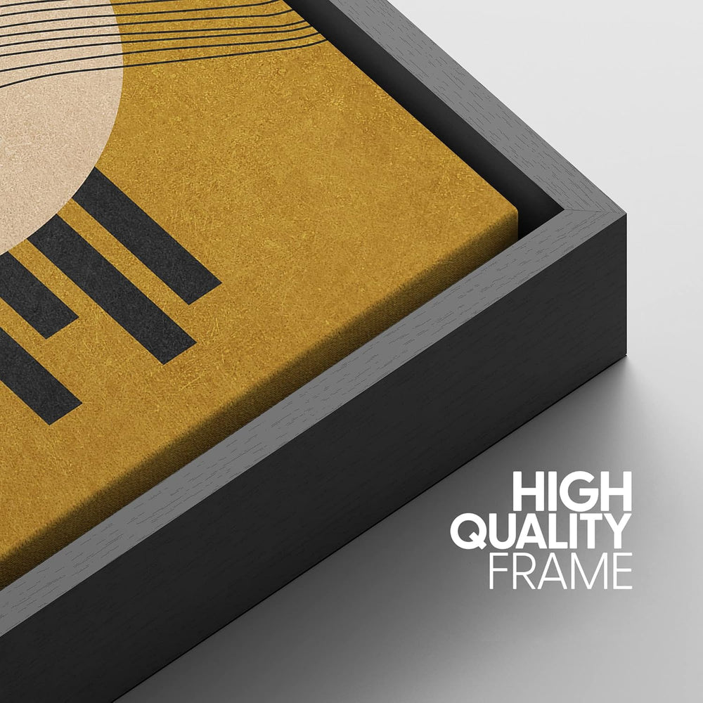 IDEA4WALL Framed Canvas Print Wall Art Sage Green Mid - Century Modern Color Blocks Abstract Shapes Illustrations Modern Art Decorative Minimalist Relax/Cozy Multicolor for Bedroom - 16"x24" Black - From Where - 