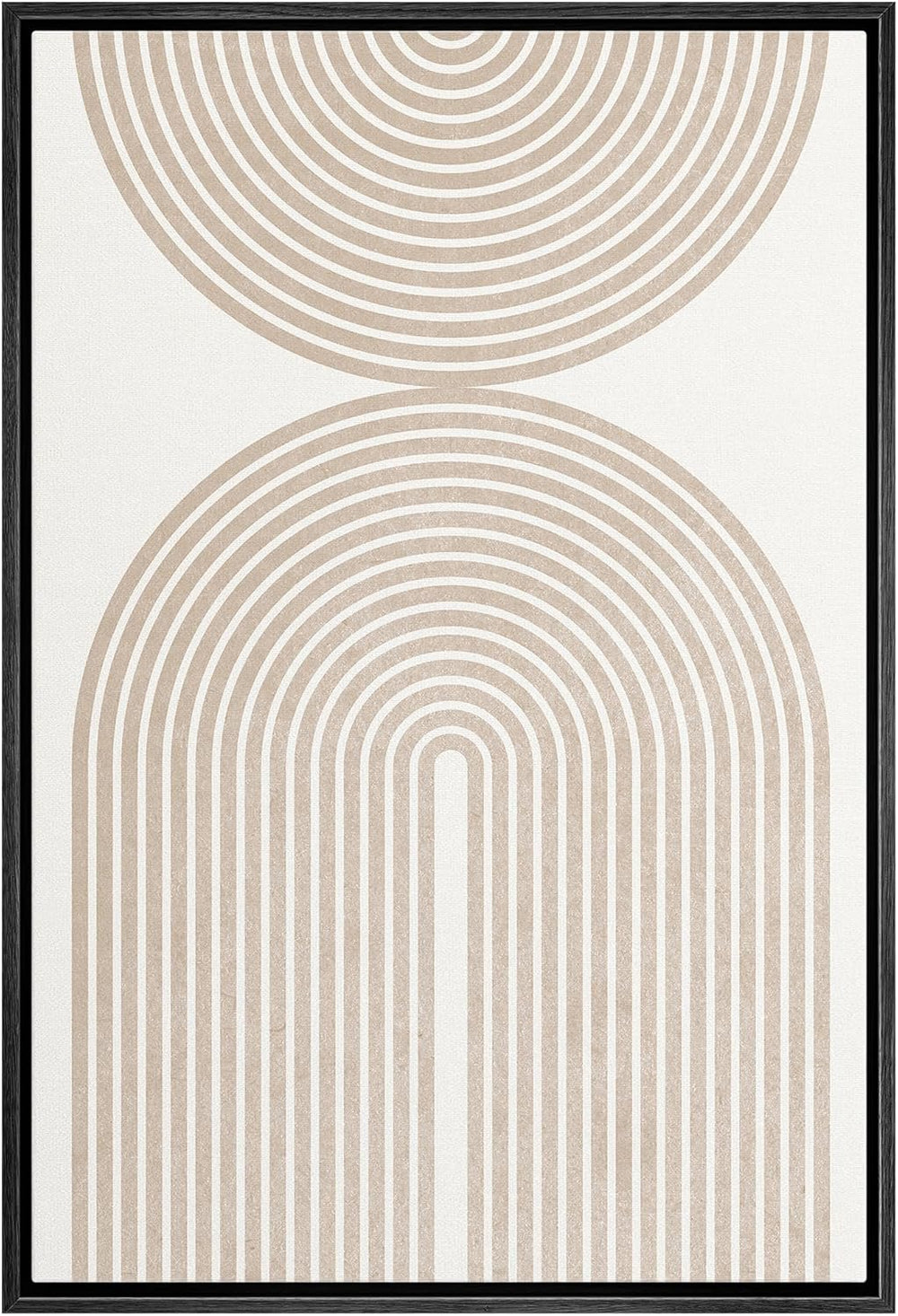 IDEA4WALL Framed Canvas Print Wall Art Sage Green Mid - Century Modern Color Blocks Abstract Shapes Illustrations Modern Art Decorative Minimalist Relax/Cozy Multicolor for Bedroom - 16"x24" Black - From Where - 