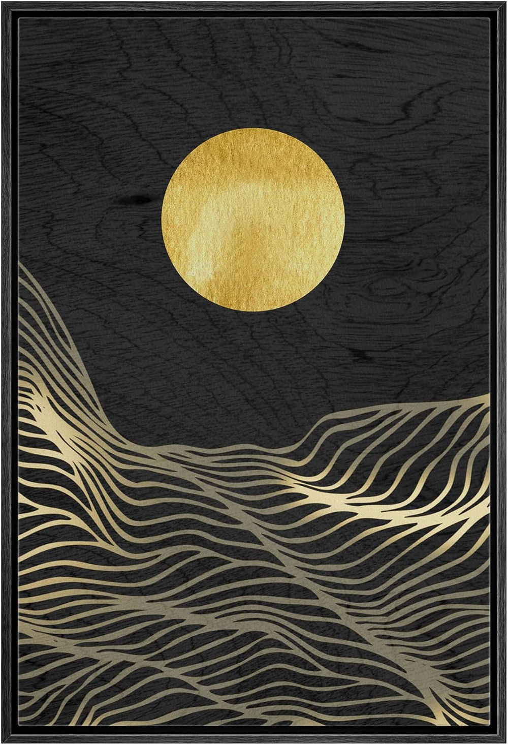 IDEA4WALL Framed Canvas Print Wall Art Sage Green Mid - Century Modern Color Blocks Abstract Shapes Illustrations Modern Art Decorative Minimalist Relax/Cozy Multicolor for Bedroom - 16"x24" Black - From Where - 