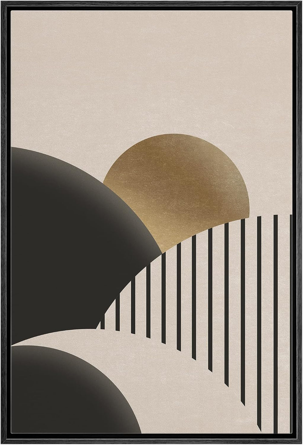 IDEA4WALL Framed Canvas Print Wall Art Sage Green Mid - Century Modern Color Blocks Abstract Shapes Illustrations Modern Art Decorative Minimalist Relax/Cozy Multicolor for Bedroom - 16"x24" Black - From Where - 