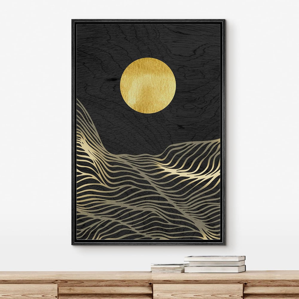 IDEA4WALL Framed Canvas Print Wall Art Sage Green Mid - Century Modern Color Blocks Abstract Shapes Illustrations Modern Art Decorative Minimalist Relax/Cozy Multicolor for Bedroom - 16"x24" Black - From Where - 