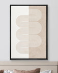 IDEA4WALL Framed Canvas Print Wall Art Sage Green Mid - Century Modern Color Blocks Abstract Shapes Illustrations Modern Art Decorative Minimalist Relax/Cozy Multicolor for Bedroom - 16"x24" Black - From Where - 