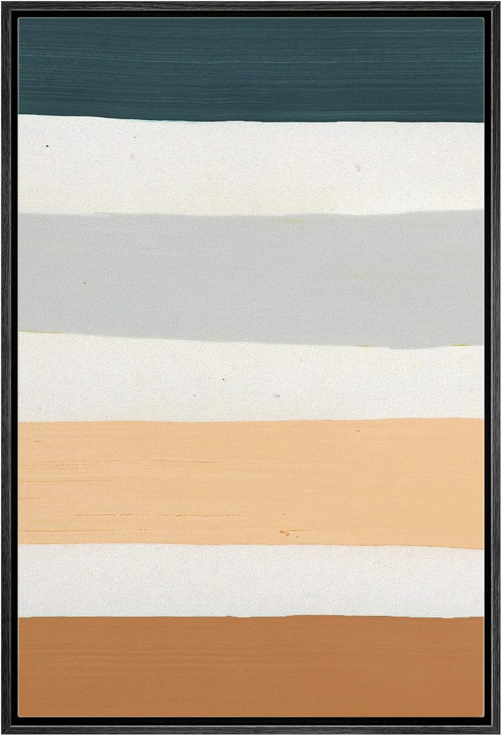 IDEA4WALL Framed Canvas Print Wall Art Sage Green Mid - Century Modern Color Blocks Abstract Shapes Illustrations Modern Art Decorative Minimalist Relax/Cozy Multicolor for Bedroom - 16"x24" Black - From Where - 