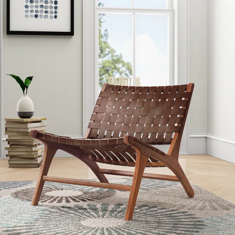 Idina Leather Accent Chair (Set of 2) - From Where - 