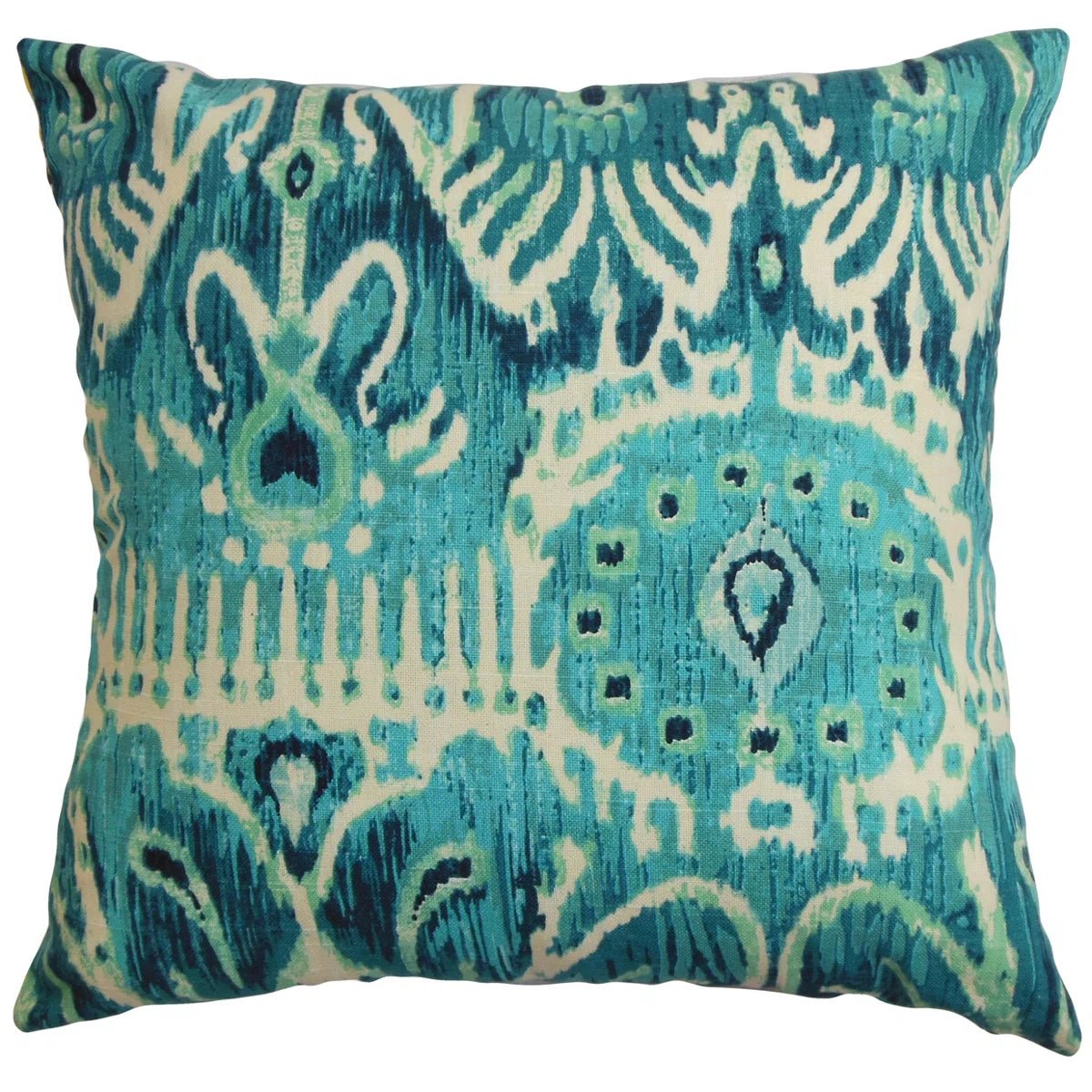 Ikat Cotton Reversible Throw Pillow - From Where - 