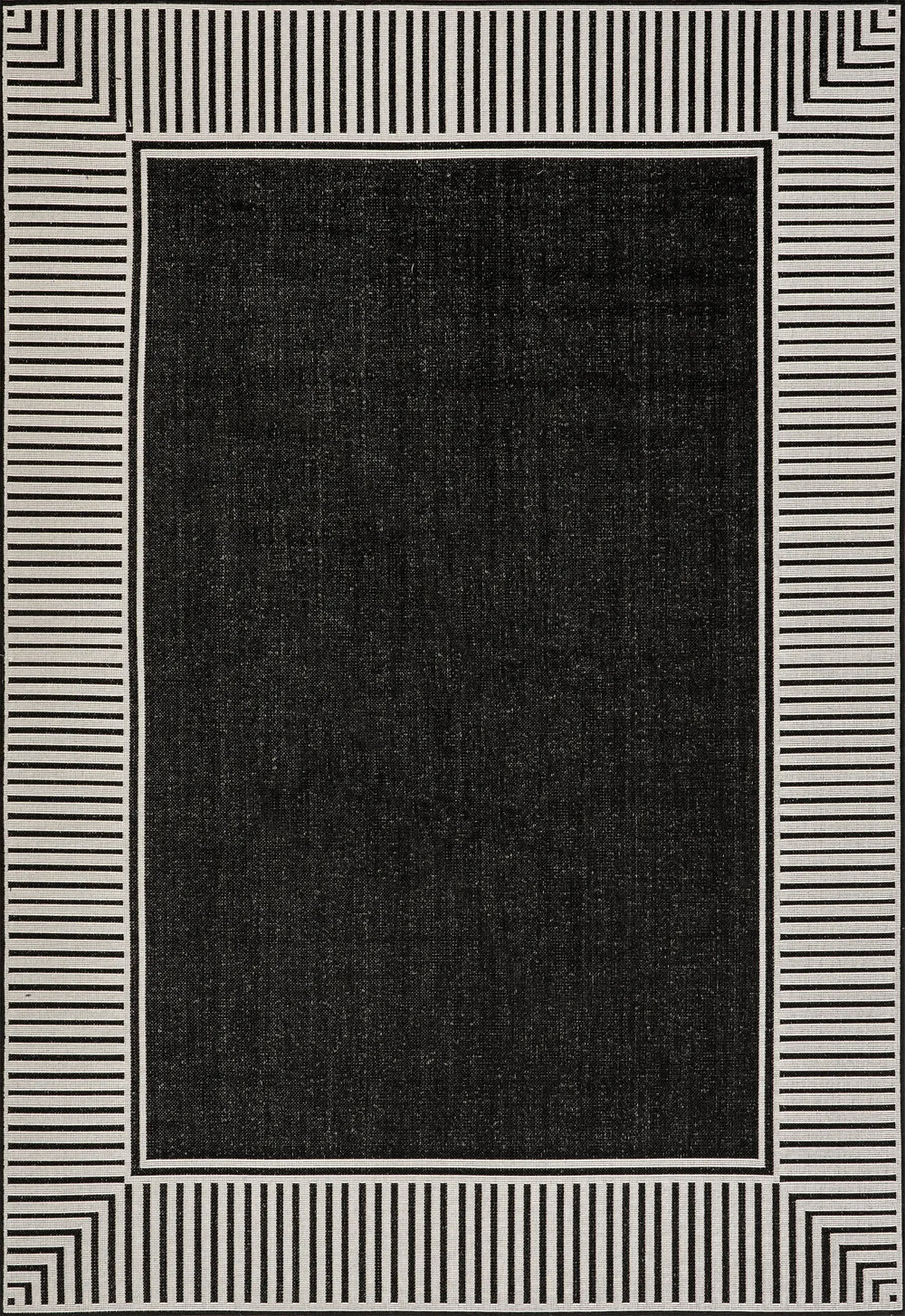 Striped Border Indoor/Outdoor Flatweave Rug