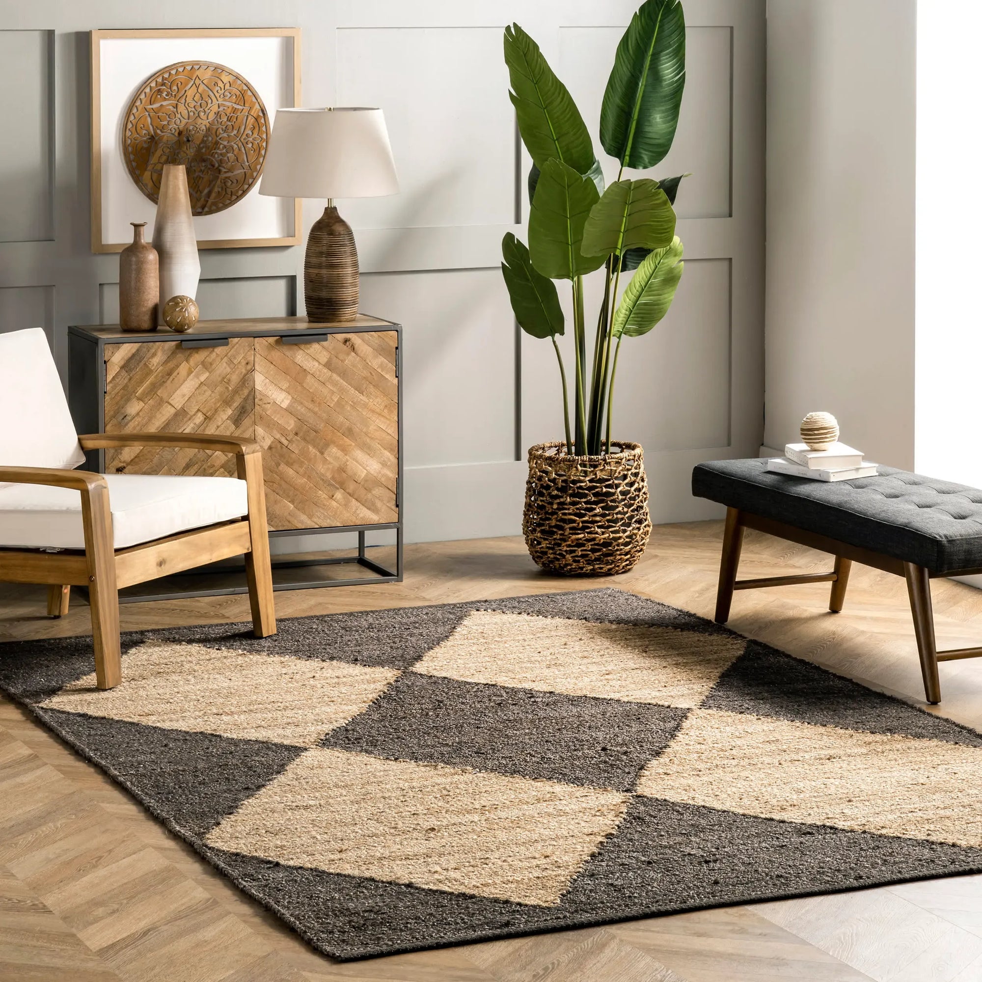 Jute Harlequin Trellis Rug