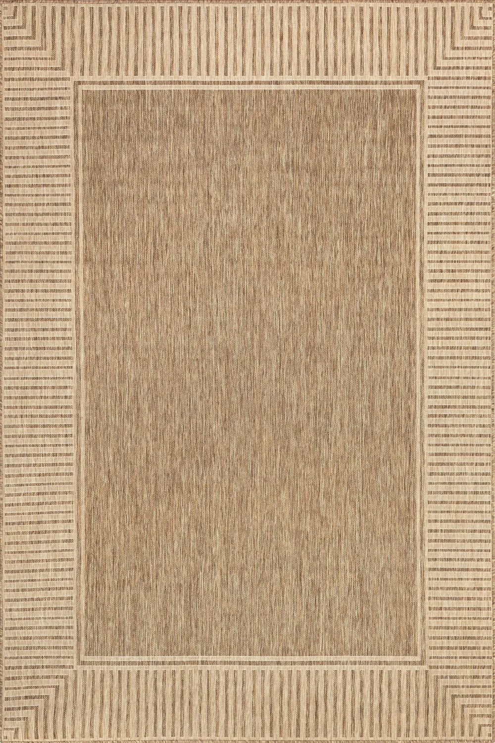 Striped Border Indoor/Outdoor Flatweave Rug