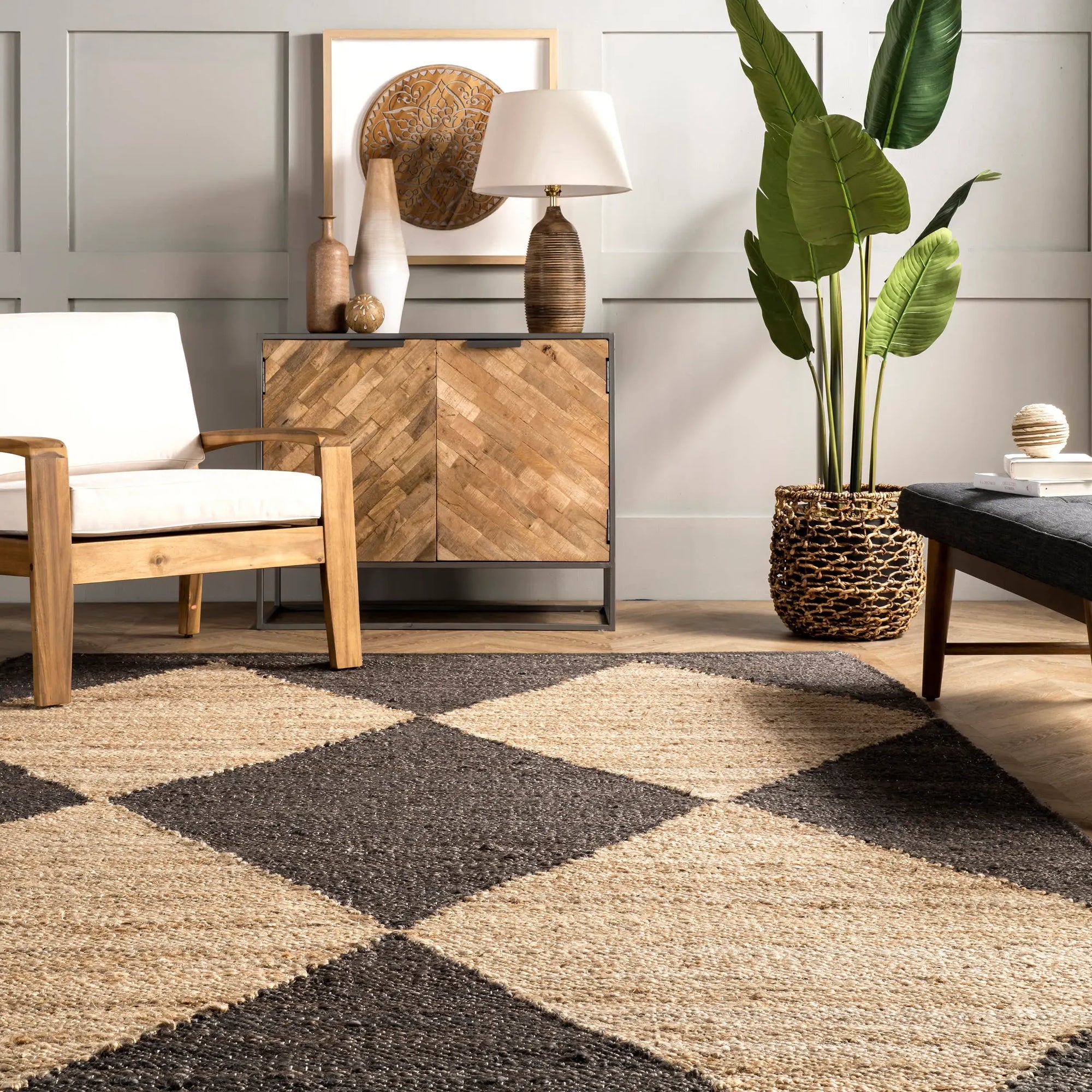 Jute Harlequin Trellis Rug