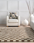 Bettie Retro Checkered Shag Rug