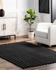 Kris Striped Plush Cloud Washable Rug