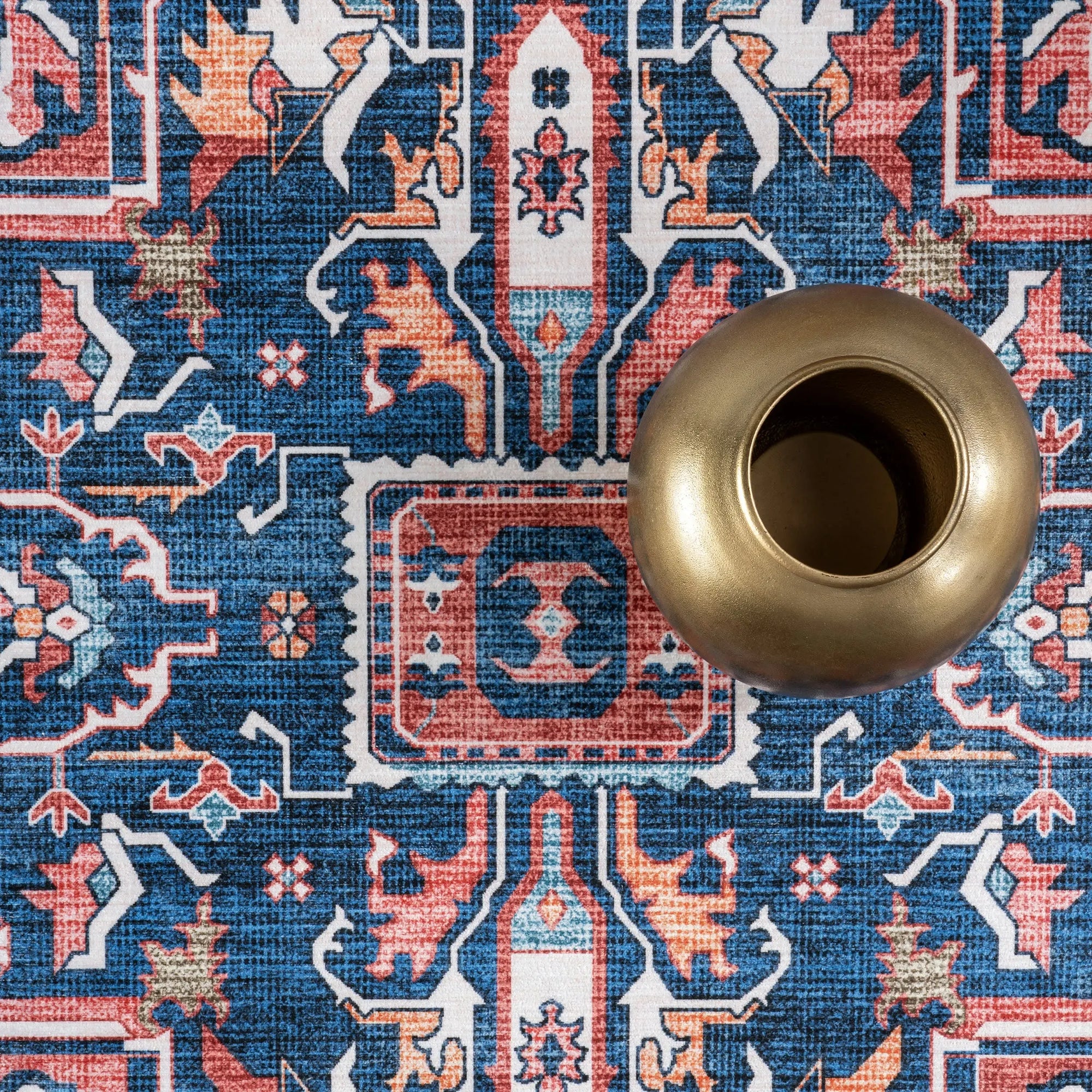 Atrium Medallion Spill Proof Washable Rug