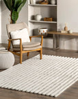 Kris Striped Plush Cloud Washable Rug
