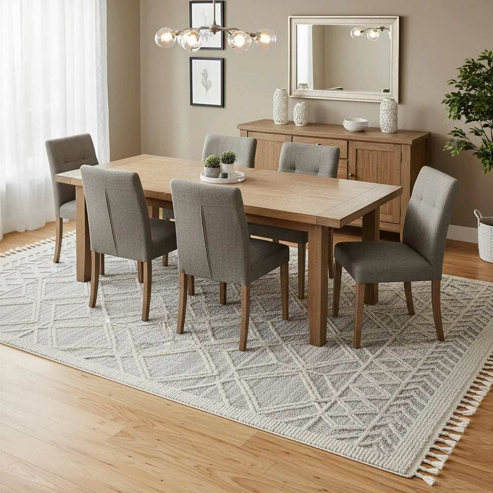 Shaggy Lattice Tassel Rug