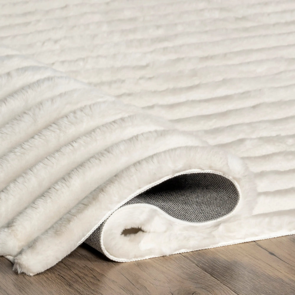 Kris Striped Plush Cloud Washable Rug