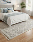 Shaggy Lattice Tassel Rug