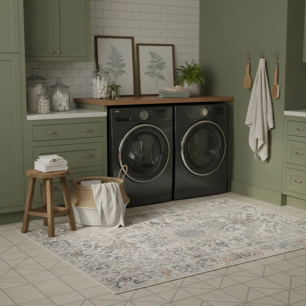 Charlisa Washable Faded Snowflake Rug