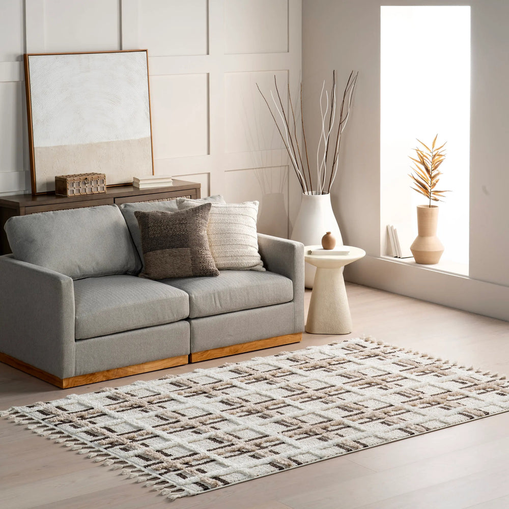 Scarletta Plaid Tasseled Rug