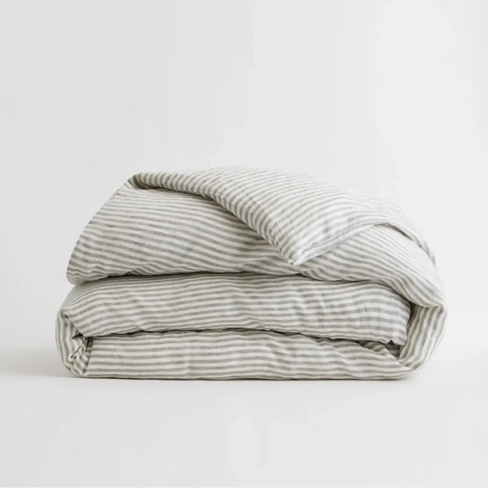 European Linen Stripe Duvet Cover